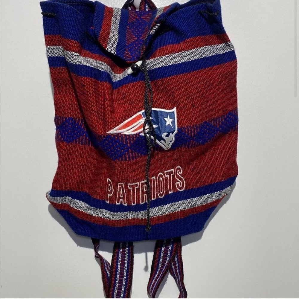 NFL New England Patriots Woven Backpack Red & Blue Bag
